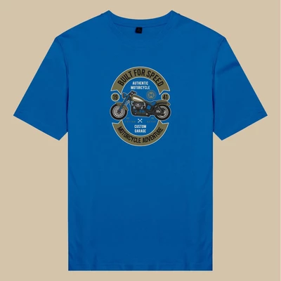 Áo thun tay ngắn unisex Chodole cho cả nam và nữ, chất liệu vải cotton in hình Build For Speed - Motorcycle