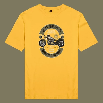 Áo thun tay ngắn unisex Chodole cho cả nam và nữ, chất liệu vải cotton in hình Built for Speed Motorcycle