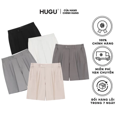 Quần short kaki nam màu đen, trắng, thể thao basic HUGU Mono lưng thun co dãn chất vải mềm bền màu
