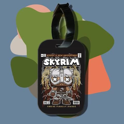Thẻ hành lý cho túi xách balo du lịch in hình pop culture cartoon series - Skyrim (nhiều màu)
