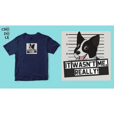Áo thun tay ngắn unisex Chodole cho cả nam và nữ, chất liệu vải cotton in hình  Pet Lovers, It wasn't me - Border Collie