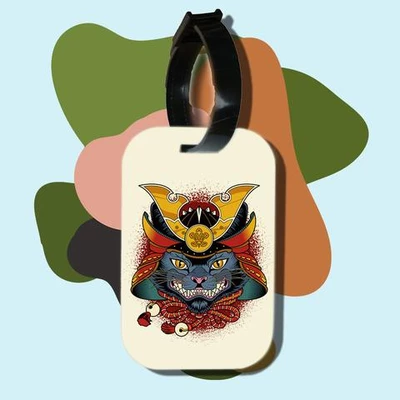 Thẻ hành lý cho túi xách balo du lịch in hình Cat Lover series - Samurai Cat (nhiều màu)