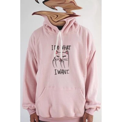 Áo khoác hoodie unisex cotton hình Cat Lover Series - I do what i want (nhiều màu)
