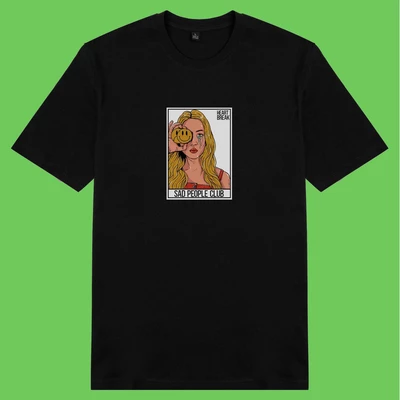  Áo thun ngắn tay unisex Chodole cho cả nam và nữ, chất liệu vải cotton in cotton in hình Sad People Club
