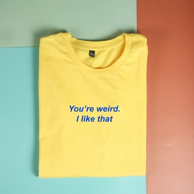 Áo thun ngắn tay unisex Chodole cho cả nam và nữ, chất liệu vải cotton in cotton 100% in chữ You're weird