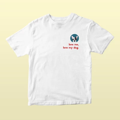 Áo thun tay ngắn unisex Chodole cho cả nam và nữ, chất liệu vải cotton in hình Love me, love my dog - bulldog