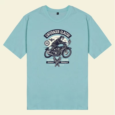 Áo thun ngắn tay unisex Chodole cho cả nam và nữ, chất liệu vải cotton in cotton in hình Cafe Racer, Rider Classic