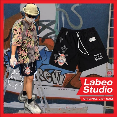 LBQ83 Quần short MAD kaki unisex dáng rộng Labeo Studio chính hãng ( local brand )
