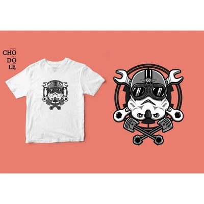Áo thun tay ngắn unisex Chodole cho cả nam và nữ, chất liệu vải cotton in chữ Super Heroes Series - Storm Trooper Racer