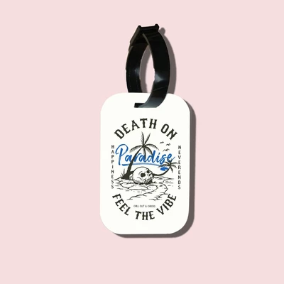Thẻ hành lý chodole loại tag hành lý làm bằng gỗ ép cán nhựa cao cấp cho túi xách balo du lịch in hình Feel the Vibe