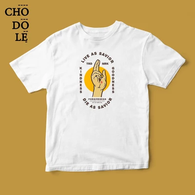 Áo thun tay ngắn unisex Chodole cho cả nam và nữ, chất liệu vải cotton in hình Savior