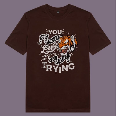 Áo thun tay ngắn unisex Chodole cho cả nam và nữ, chất liệu vải cotton in hình You are never a loser (nhiều màu)