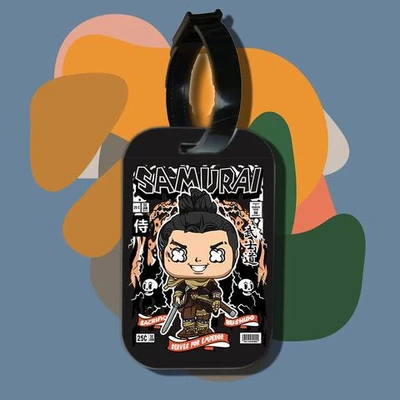 Thẻ hành lý cho túi xách balo du lịch in hình pop culture cartoon series - samurai (nhiều màu)