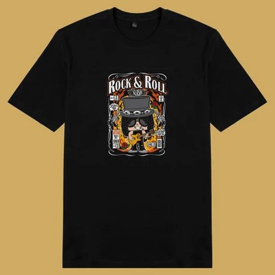 Áo thun tay ngắn unisex Chodole cho cả nam và nữ, chất liệu vải cotton in hình Rock n Roll Slash