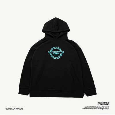 Áo Hoodie Morning Warning Godzilla - Black