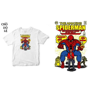 Áo thun tay ngắn unisex Chodole cho cả nam và nữ, chất liệu vải cotton in chữ Super Heroes Series - Amazing Spiderman