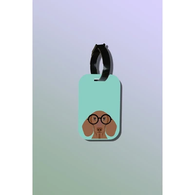 Tag hành lý là loại thẻ hành lý làm bằng gỗ ép cán nhựa cao cấp in hình thú cưng Pet Lovers - Glass Daschund