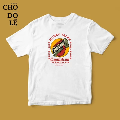 Áo thun tay ngắn unisex Chodole cho cả nam và nữ, chất liệu vải cotton in hình Root Of Evil