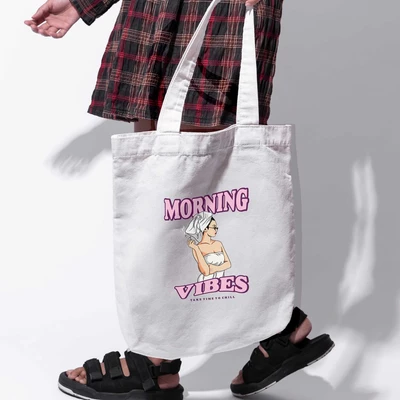 Túi vải tote bag của Chodole chất liệu túi canvas vải bố đẹp in hình độc đáo Morning Vibe - take time to chill