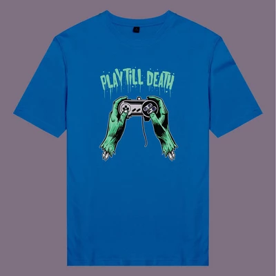 Áo thun tay ngắn unisex Chodole cho cả nam và nữ, chất liệu vải cotton in hình Play Till Death