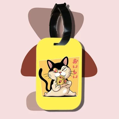 Thẻ hành lý cho túi xách balo du lịch in hình Cat Lover series - Pizza Cat (nhiều màu)