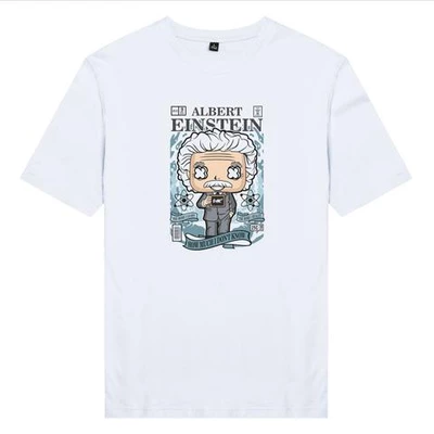 Áo thun ngắn tay unisex Chodole cho cả nam và nữ, chất liệu vải cotton in pop culture cartoon series - Albert Einstein