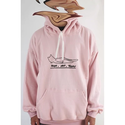 Áo khoác hoodie unisex cotton hình Cat Lover Series - Nope not today (nhiều màu)