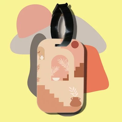 Thẻ hành lý chodole loại tag hành lý làm bằng gỗ ép cán nhựa cao cấp cho túi xách balo du lịch in hình travel abstract