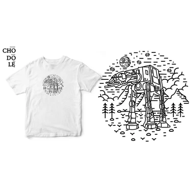 Áo thun ngắn tay unisex Chodole cho cả nam và nữ, chất liệu vải cotton in cotton 100% in hình Star wars- Dark Nature