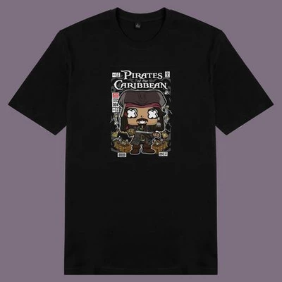 Áo thun ngắn tay unisex Chodole cho cả nam và nữ, chất liệu vải cotton in hình Cướp biển carribe Jack Sparrow