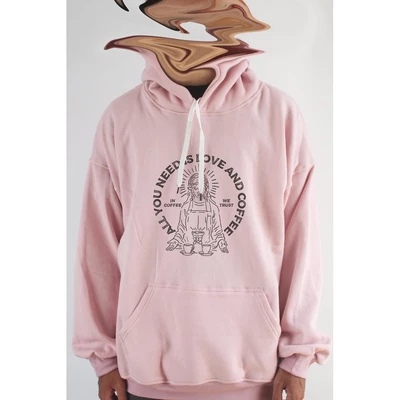 Áo khoác hoodie unisex cotton hình All you need is love and coffee (nhiều màu)
