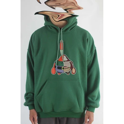Áo khoác hoodie unisex cotton hình Half Skeleton series - Krabs (nhiều màu)