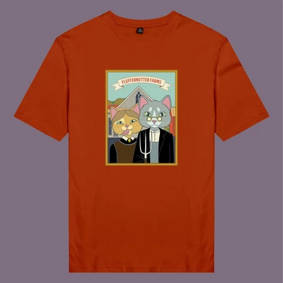 Áo thun unisex cotton in hình phim Cat Lover series - Fluffer Nutter Farms (nhiều màu)