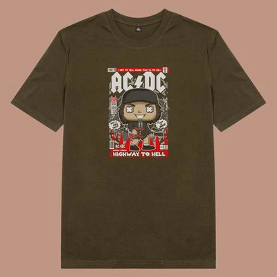Áo thun ngắn tay unisex Chodole cho cả nam và nữ, chất liệu vải cotton in pop culture cartoon series - AC/DC