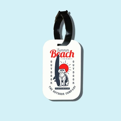 Thẻ hành lý của chodole làm bằng gỗ ép cán nhựa cao cấp in hình Life is better when you surf, and there is dog