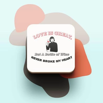 Miếng lót ly uống nước chống thấm nước bảo vệ bàn khỏi đồ uống in hình dễ thương Love is great and all
