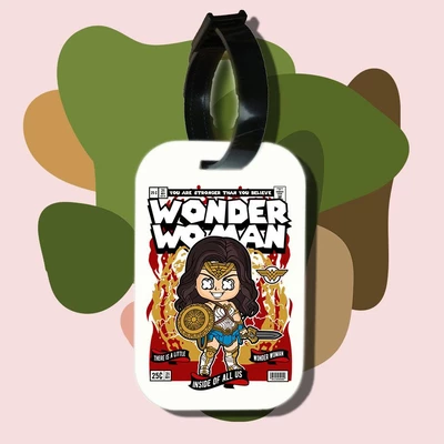 Thẻ hành lý cho túi xách balo du lịch in hình pop culture cartoon series - Wonder Woman (nhiều màu)