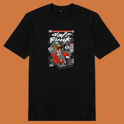Áo thun ngắn tay unisex Chodole cho cả nam và nữ, chất liệu vải cotton in pop culture cartoon series - Daft Punk