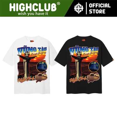 Áo Thun VŨNG TÀU Tay Lỡ Unisex Nam/Nữ Đen/Trắng Cổ Tròn - HIGHCLUB Brand Chính Hãng