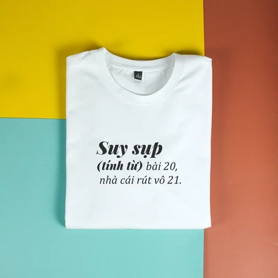 Áo thun ngắn tay unisex Chodole cotton 100% in chữ Suy Sụp - Tết 2024