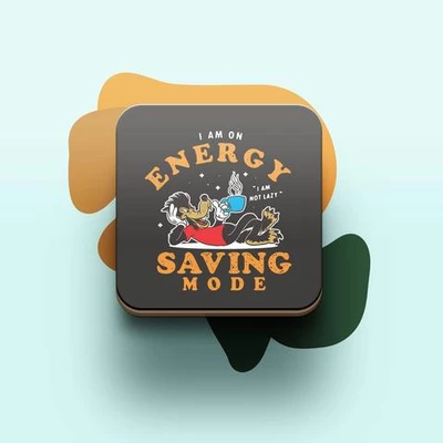 Miếng lót ly uống nước chống thấm nước bảo vệ bàn khỏi đồ uống in hình dễ thương I am on energy saving mode