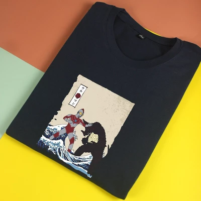 Áo thun ngắn tay unisex Chodole cho cả nam và nữ, chất liệu vải cotton in cotton in hình Godzilla