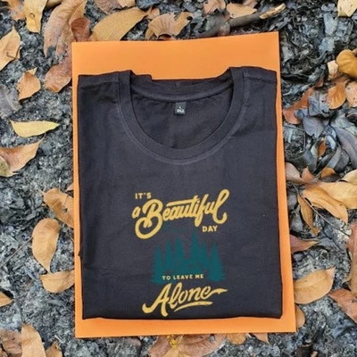 Áo thun tay ngắn unisex Chodole cho cả nam và nữ, vải cotton in hình leave me alone (nhiều màu)