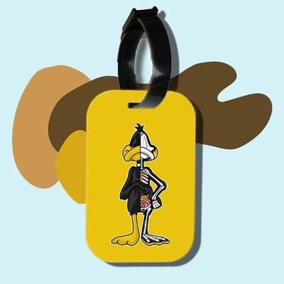 Thẻ hành lý cho túi xách balo du lịch in hình Half Skeleton series Daffy Duck (nhiều màu)