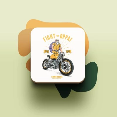Miếng lót ly uống nước chống thấm nước bảo vệ bàn khỏi đồ uống in hình dễ thương Thần Rùa Kame Biker