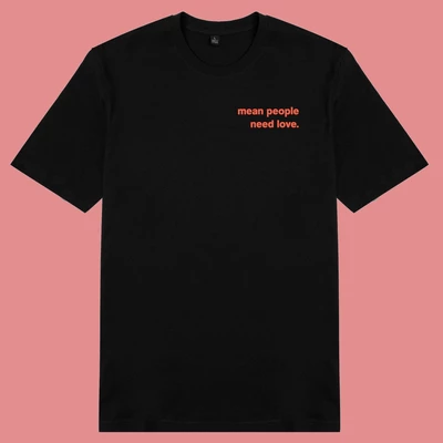 Áo thun ngắn tay unisex Chodole cho cả nam và nữ, chất liệu vải cotton in cotton in chữ Mean People Need Love