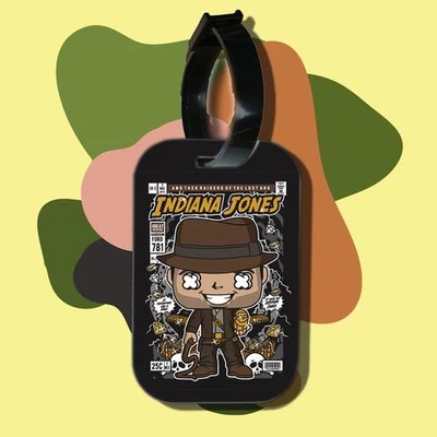 Thẻ hành lý cho túi xách balo du lịch in hình pop culture cartoon series - indiana jones (nhiều màu)
