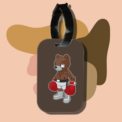 Thẻ hành lý cho túi xách balo du lịch in hình funky cartoon series - bear boxer (nhiều màu)