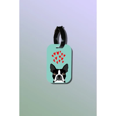 Tag hành lý là loại thẻ hành lý làm bằng gỗ ép cán nhựa cao cấp in hình thú cưng Pet Lovers - Boston Terrier