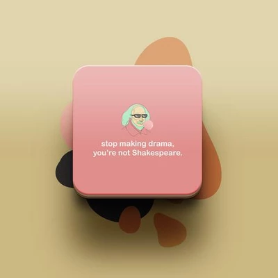 Miếng lót ly uống nước chống thấm nước bảo vệ bàn khỏi đồ uống in hình dễ thương Stop making drama